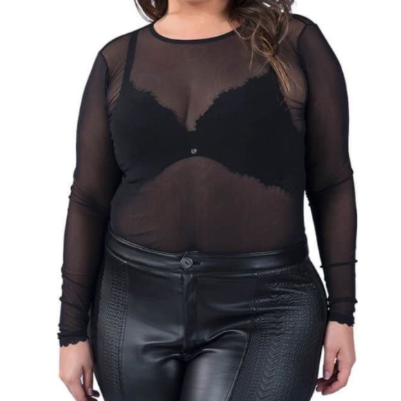 Tulle Blouse Intimate black delicate - Picture 1 of 2